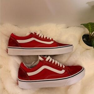 Vans Red and White Athletic Shoes